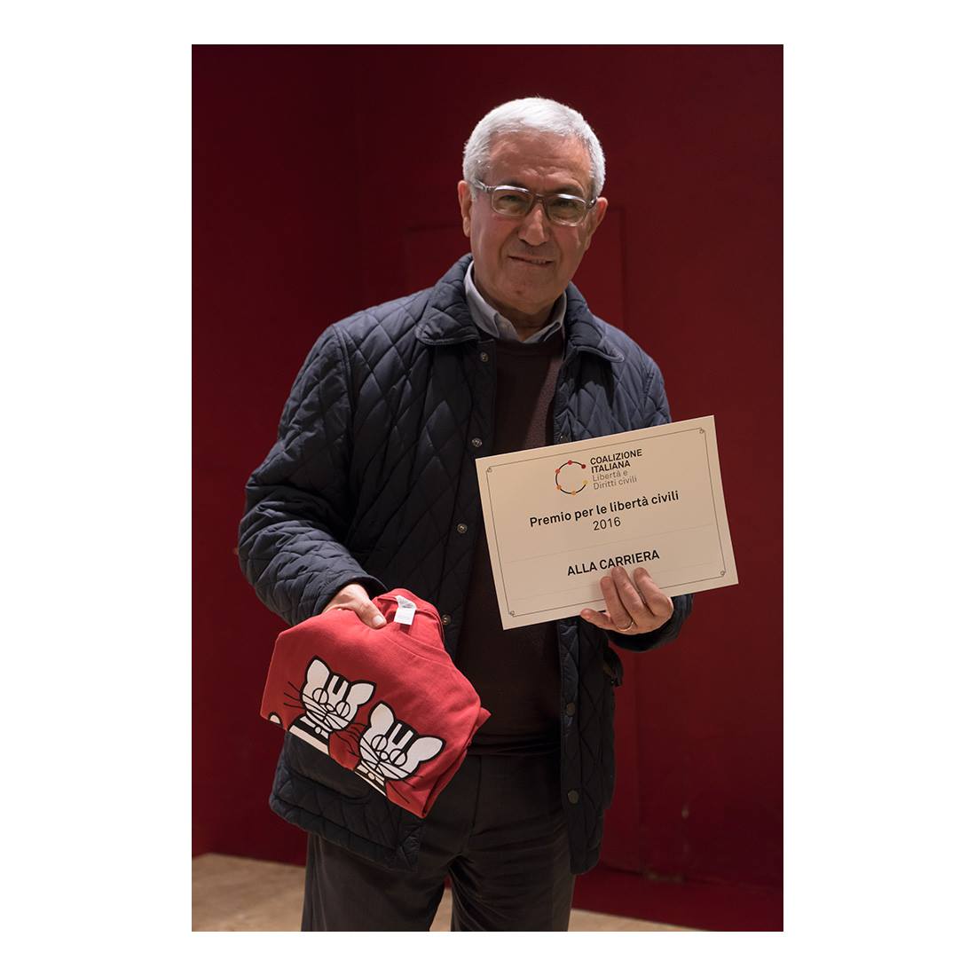 Don Ettore Cannavera alla consegna del Premio CILD