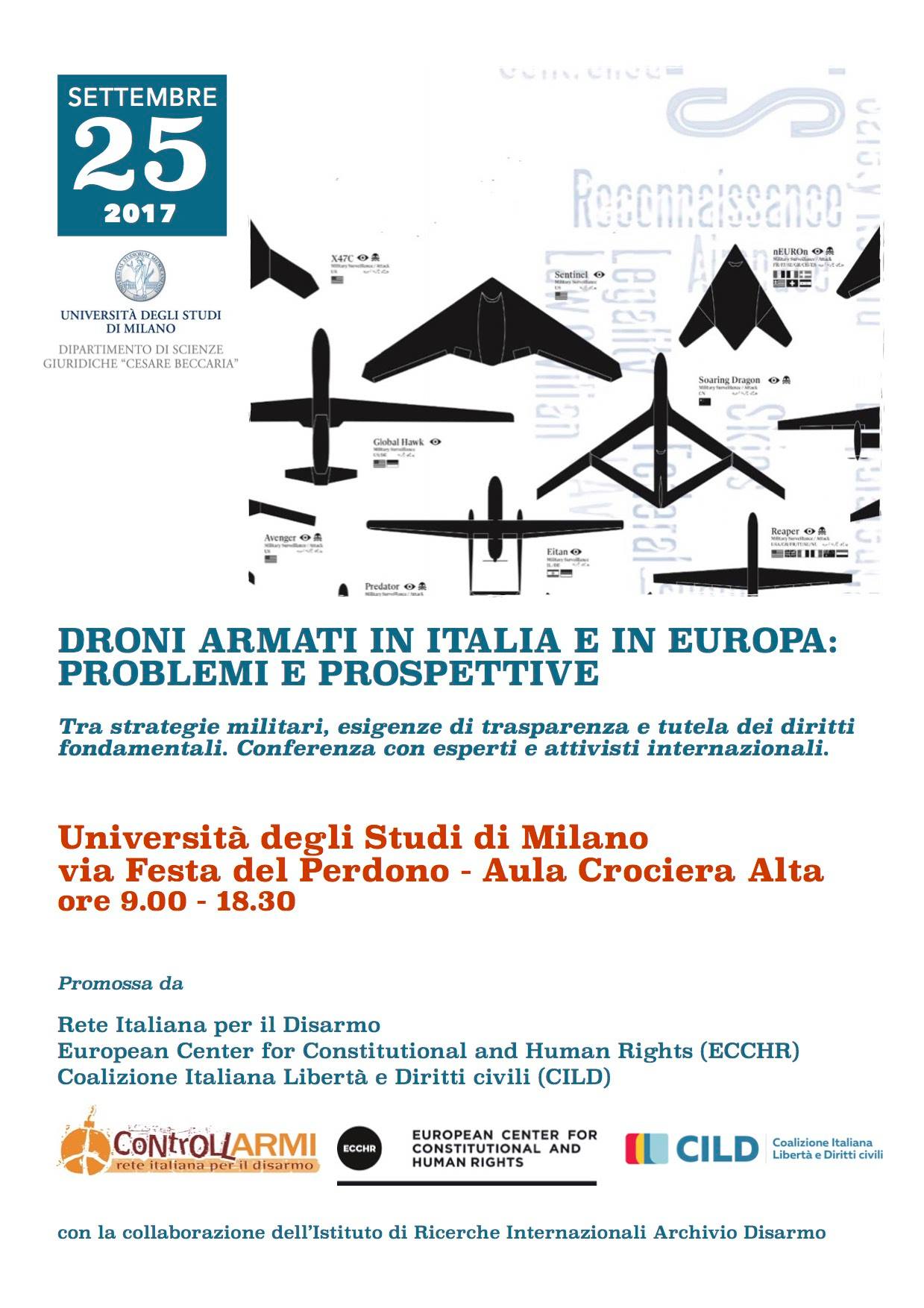 Armed drones: the program of the conference (Milan, September 25)
