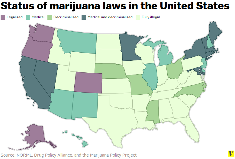 USA: gli stati in cui la marijuana è legale